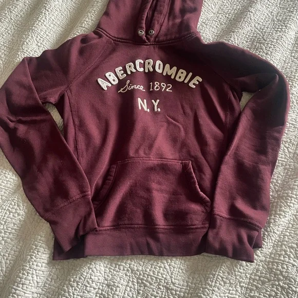 Y2k Abercrombie Burgundy Hoodie Medium - Picture 1 of 3